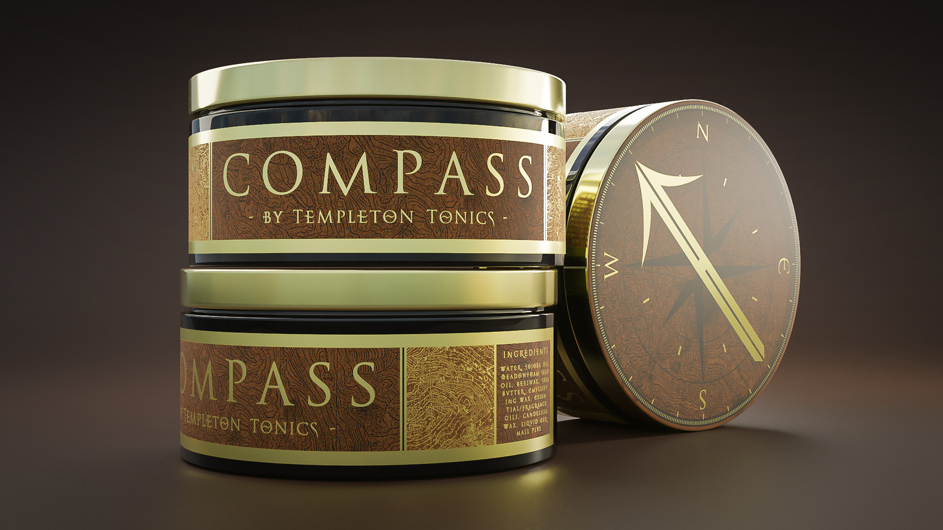 Label Design and Previz for Templeton Tonics Pomade